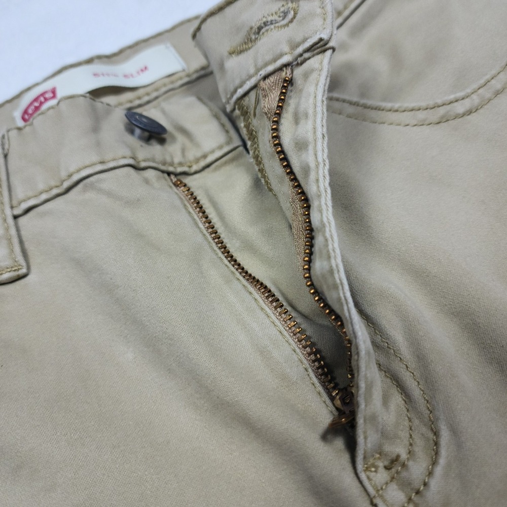 Levis 511 Slim Fit Jeans Womens Size 16 28x28 Khaki Stretch Denim Pants - Picture 12 of 16